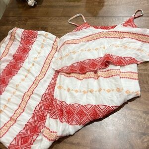 PPLA Women maxi dress. Sullivan Maxi dress, ivory multi. Embroidered. Large